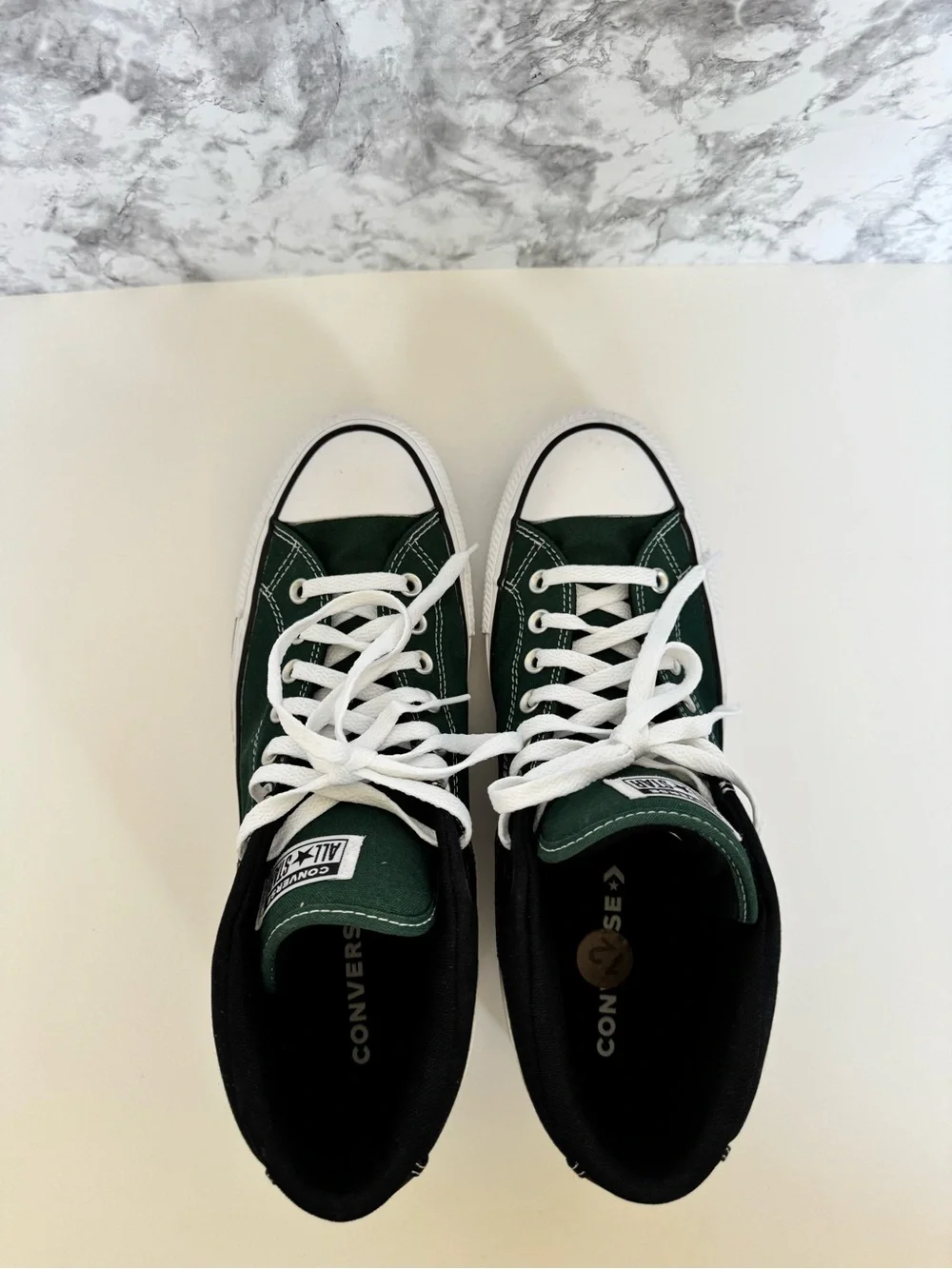 Converse High Top Sneakers - Green, Black & White - Picture 8 of 12